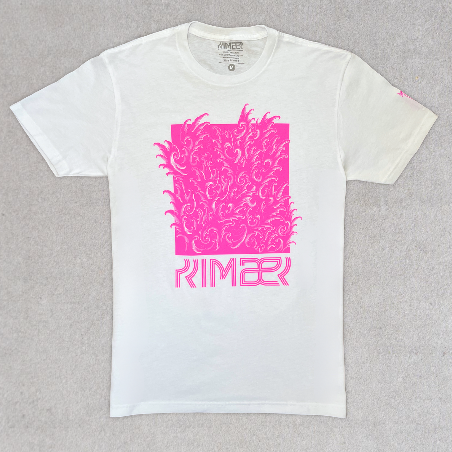 QUARTER SLEEVE TORSO WRAP WITH PINK WAVE DESIGN