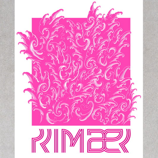 QUARTER SLEEVE TORSO WRAP WITH PINK WAVE DESIGN
